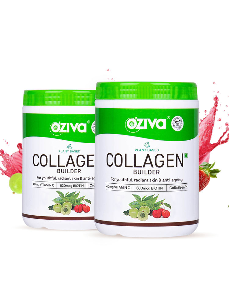 Oziva Vegan Collagen with Biotin & Vitamin C For Brighter & Youthful Skin - Tangy Amla (Pack of 2)