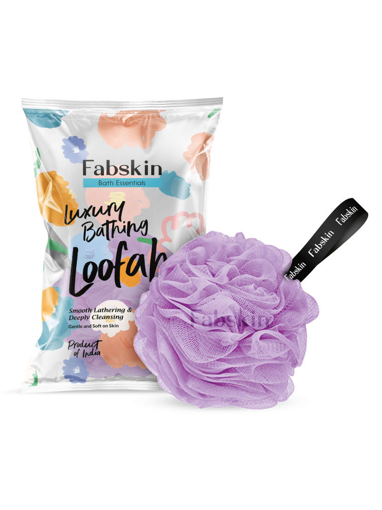 Fabskin Luxury Bathing Round Loofah Bath Sponge - Purple-picture-23