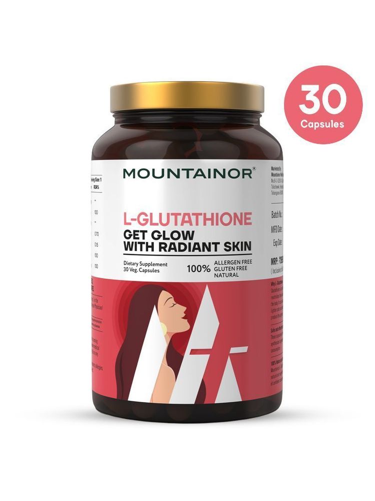 Mountainor L Glutathione Tablets for Korean Glowing Skin with Vit C for Clear, Bright & Radiant Skin