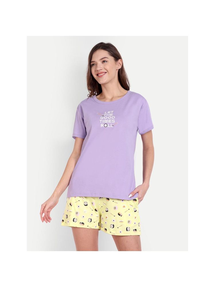Bedtime Story Lavender Sushi Shorts with T-Shirt-image-43