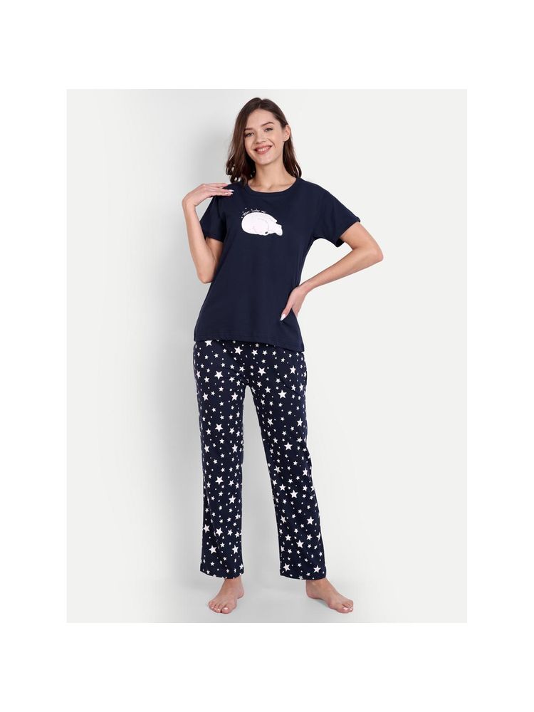 Bedtime Story Navy Blue Let Me Sleep T-Shirt with Pyjama-image-15