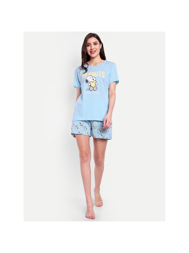 Bedtime Story Blue Peanut Sweet Dream Shorts with T-Shirt-image-15