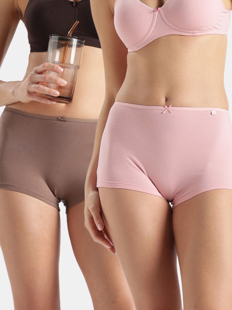 Jockey Multi-Colour Ss04 Women Cotton Elastane Boy Shorts (Pack of 2)-picture-22