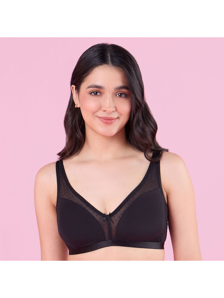 Nykd By Nykaa Glass Neckline Cotton Support Bra NYB280 Black-picture-16