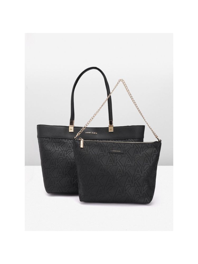 Anne Klein Embossed Chain Tote with Removeable Crossbody-picture-36