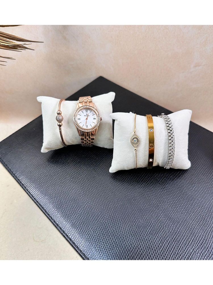 La Trove Luxury White Flock Watch Organizer Pillows - Pack of 2-picture-16