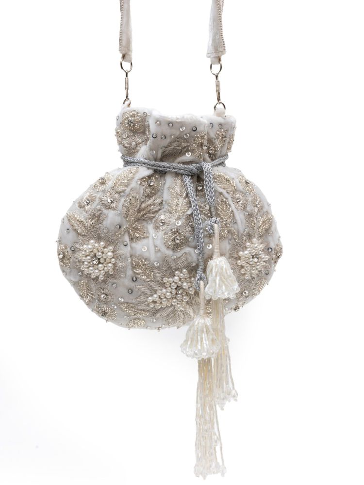 SG By Sonia Gulrajani Elara Ivory Embellished Drawstring Potlis-picture-20