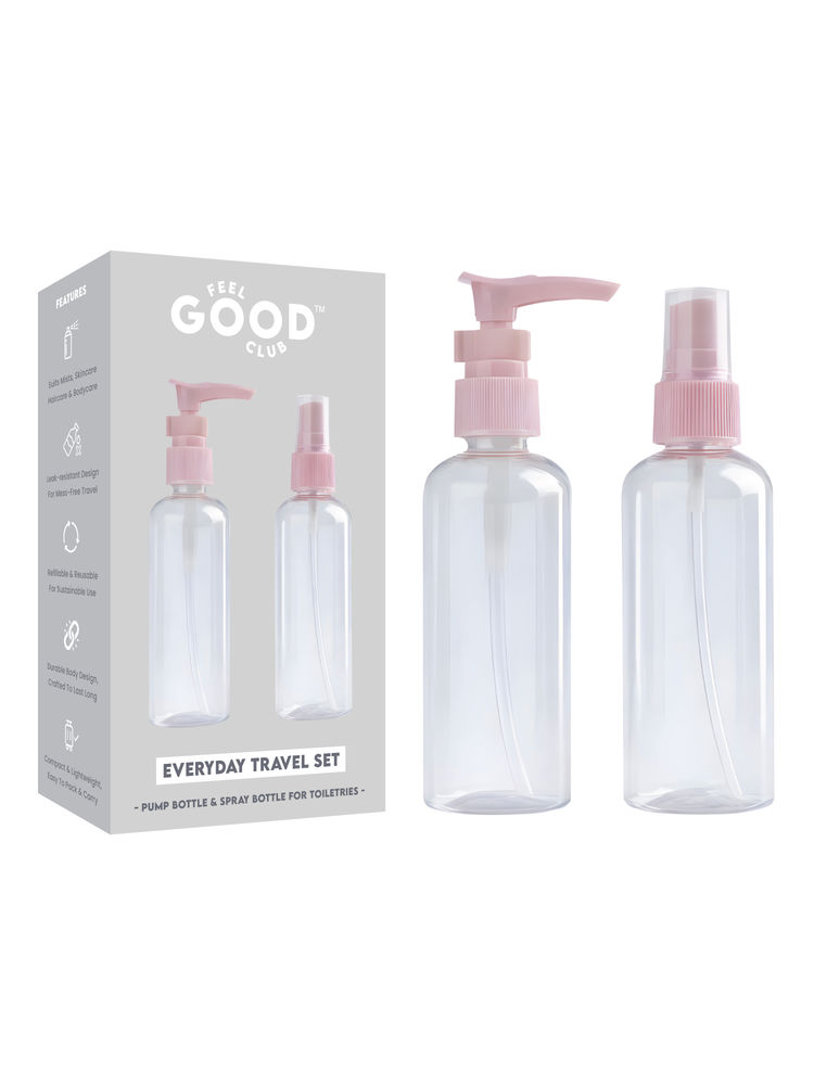 Feel Good Club Set Of 2 Toiletry Containers - Spray & Pump Bottles For Skin Hair Body Care & Mists-image-45