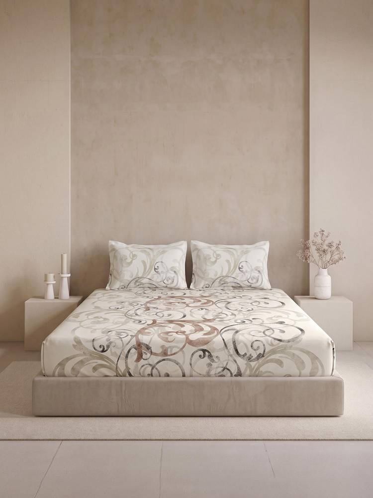 Ddecor Live Beautiful 100% Cotton Ethnic 144TC Queen Bedsheet With 2 Pillow Covers - Brown-picture-34