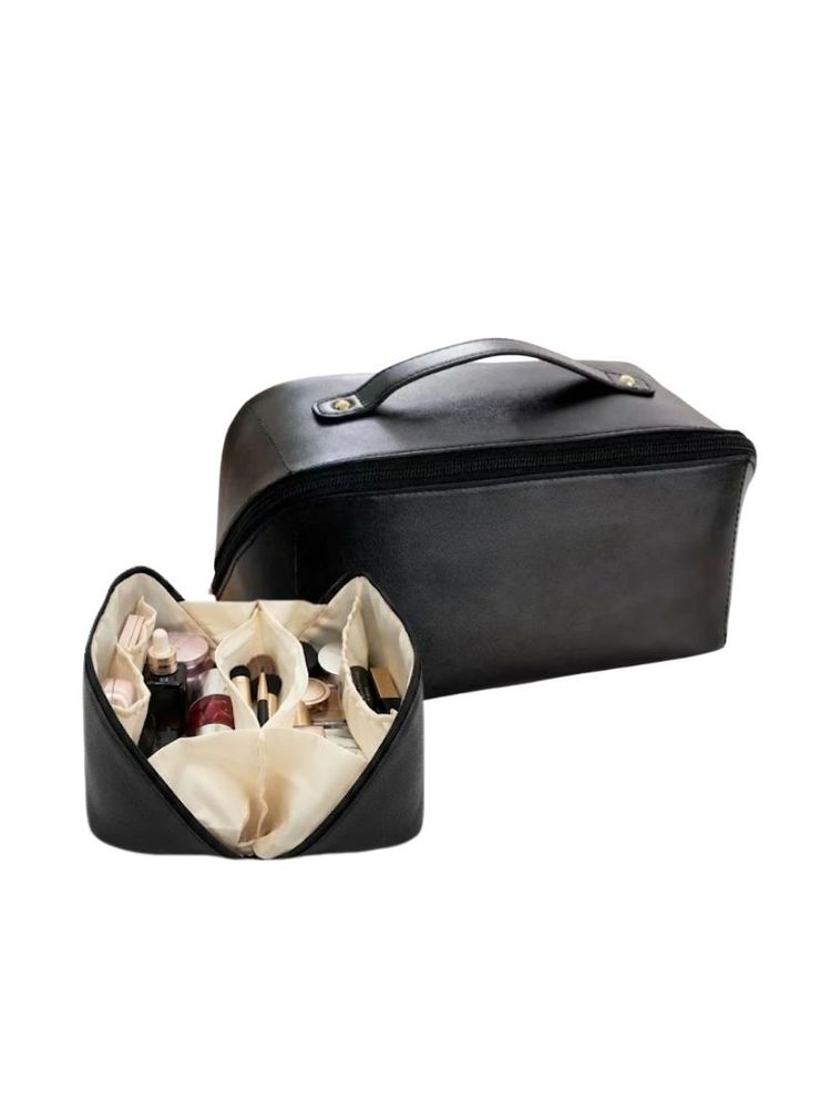 Rhe Cosmetics Makeup Bag Cosmetic Storage Vanity Pouch-Black-image-27