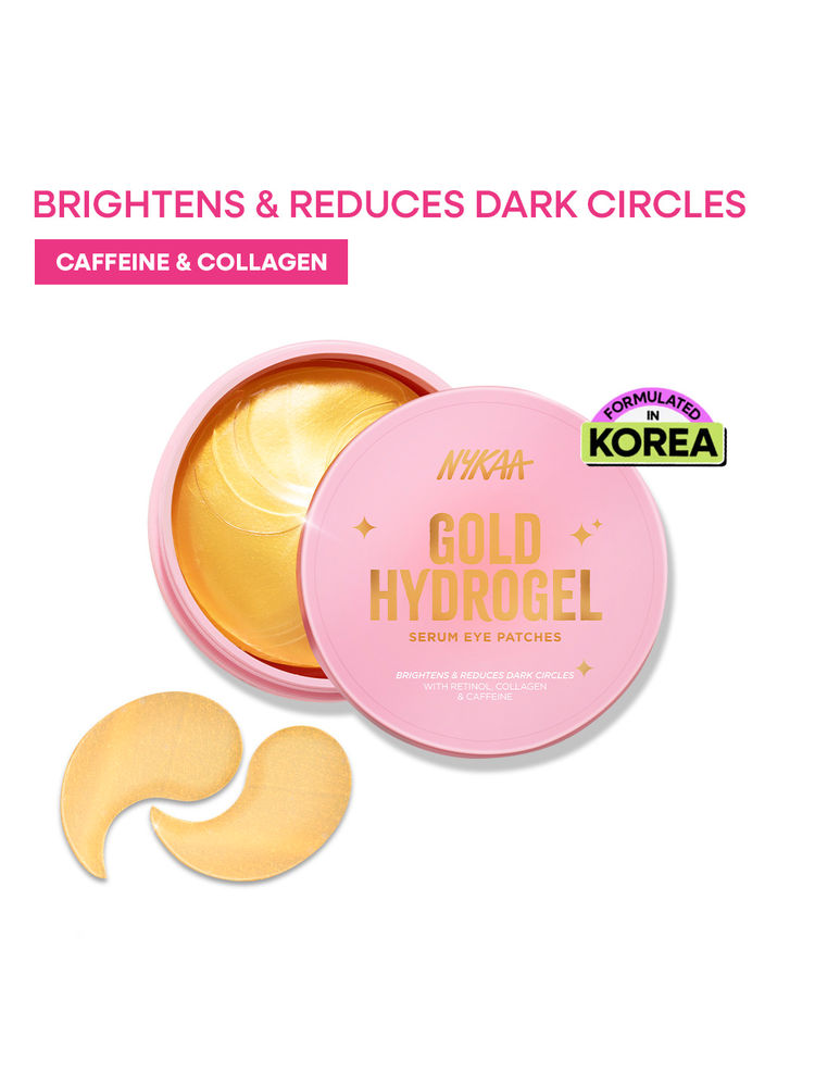Nykaa Skin Gold Hydrogel Under Eye Patches-Caffeine & Collagen For Dark Circles, Hydration & De-Puff