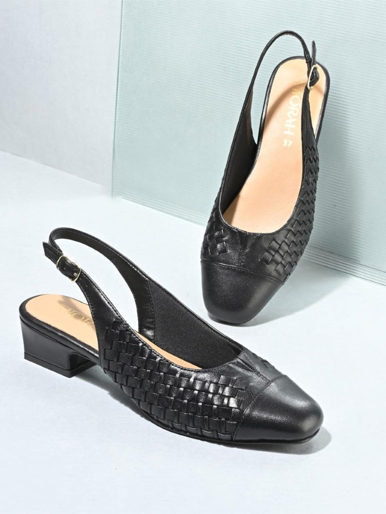 MIORAH Darcy Women Black Casual Leather Heels-image-16