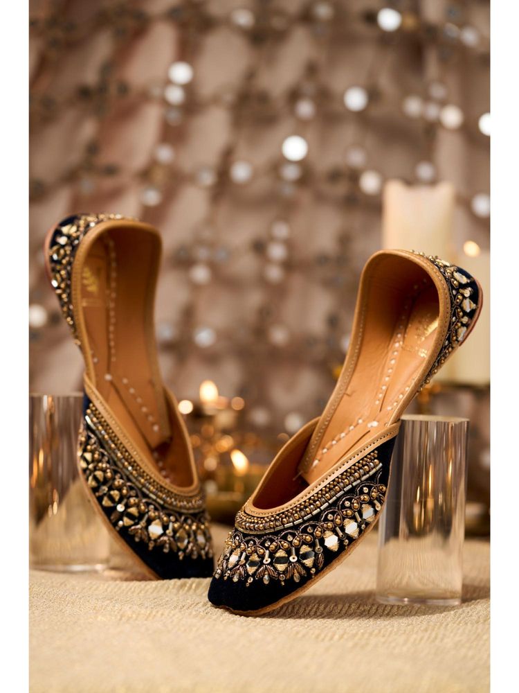 House of Vian Falak Navy Blue Juttis-image-13