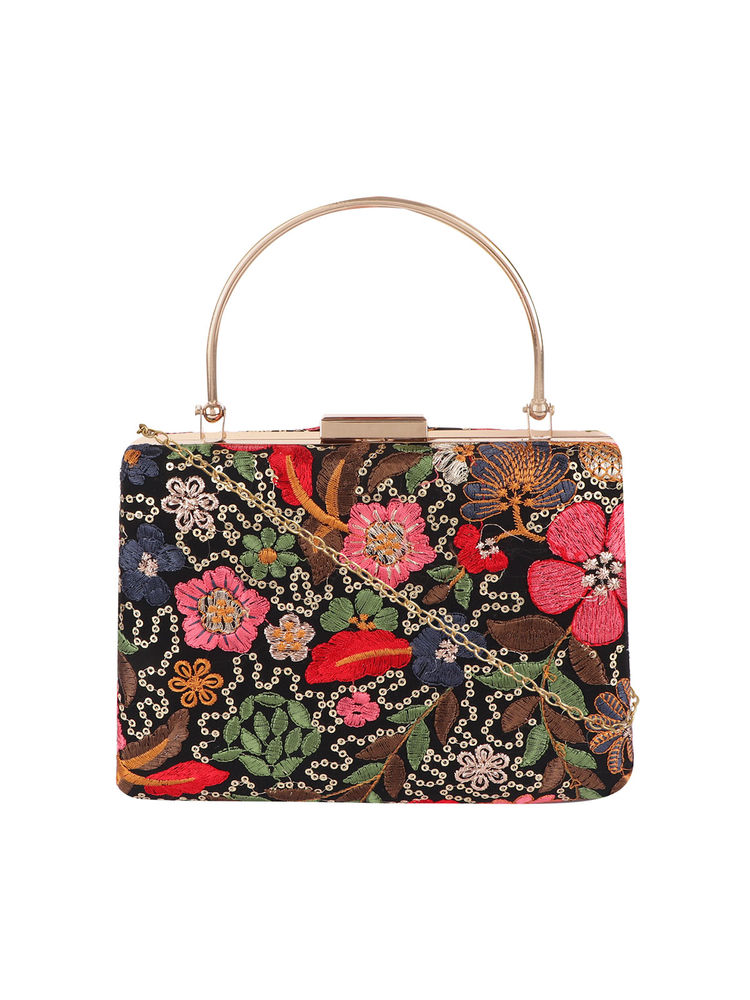 Horra Embroidery Clutch Black (S)