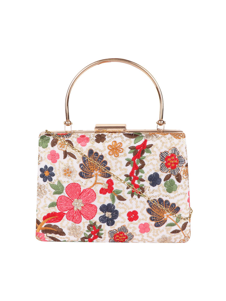 Horra Embroidery Clutch Off White (S)