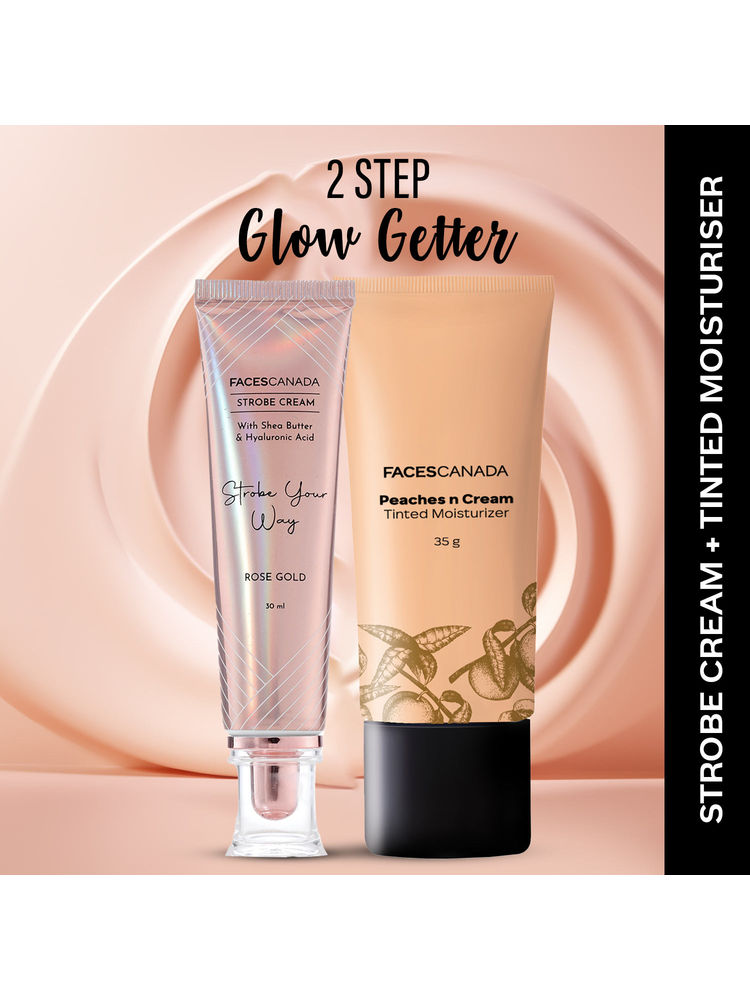Faces Canada 2-Step Glow Getter Makeup Kit - Rose Gold Strobe Cream & Tinted Moisturizer - Light-picture-19