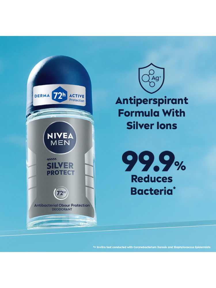 NIVEA Men Deodorant Roll On - Silver Protect - Antibacterial Odour Protection For 72H Freshness-picture-14