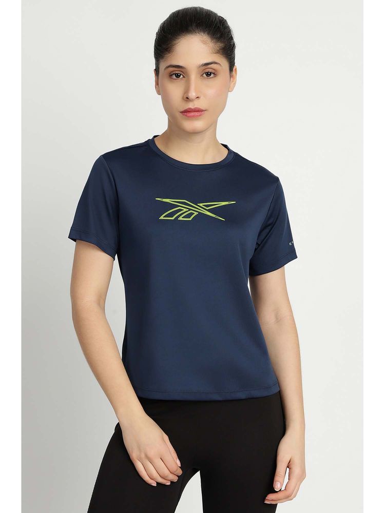 Reebok Women Navy Blue T-Shirt-image-0
