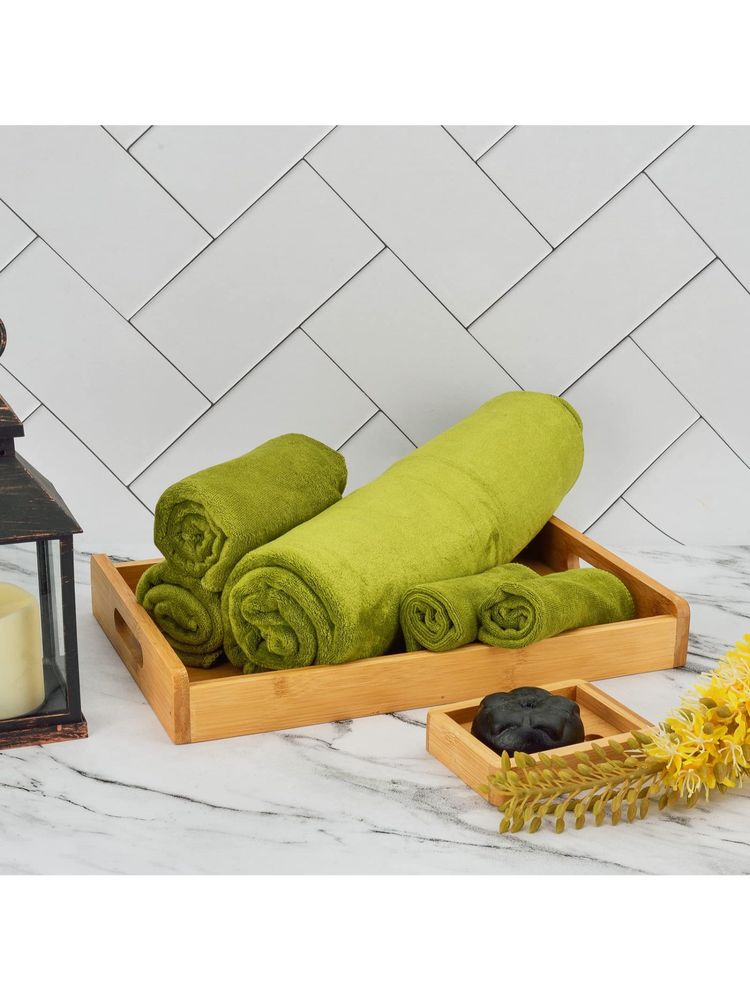 Black Gold Microfiber Bath Towel, Hand Towels & Washcloth Combo Gift Set Plain Green-picture-49