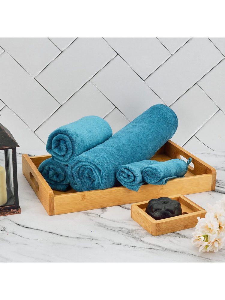 Black Gold Microfiber Bath Towel, Hand Towels & Washcloth Combo Gift Set Plain Green-picture-15