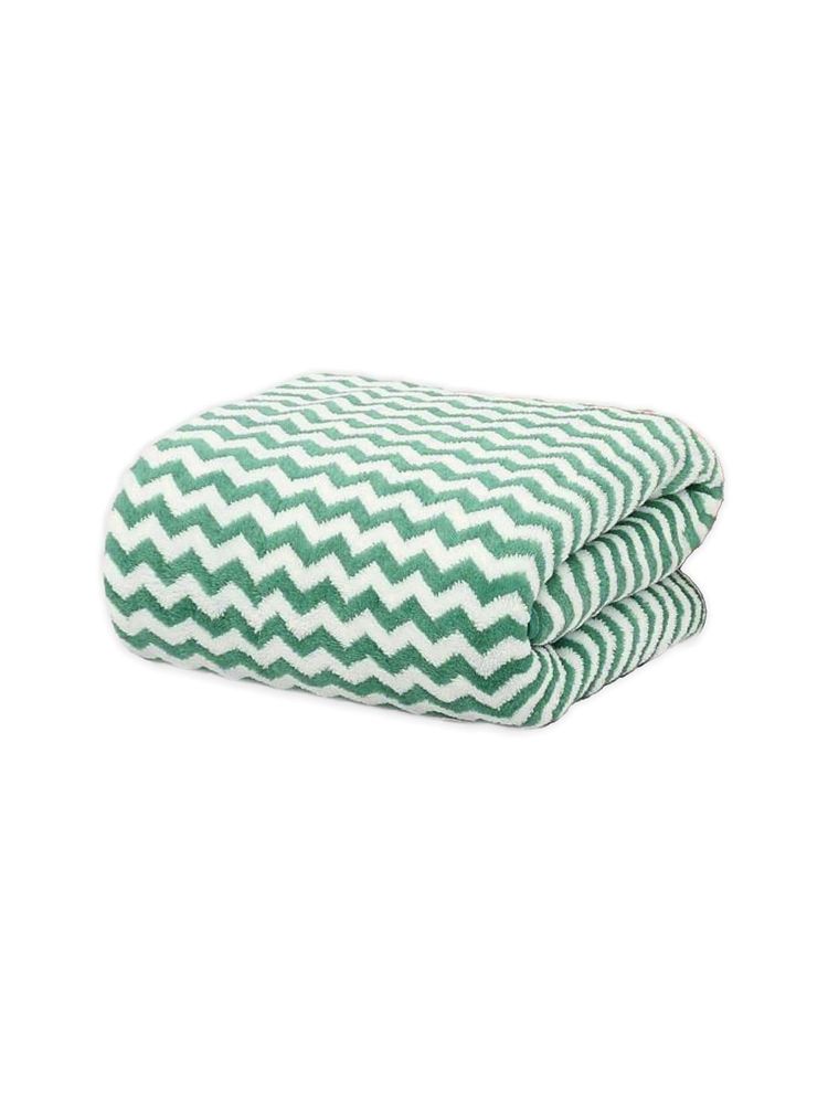 Black Gold Oversized 350 Gsm Microfiber Zigzag Bath Towel Pista Green-picture-59