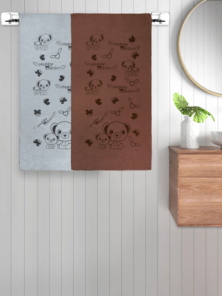 FABINALIV Multicolor Cartoon 300 Gsm Cotton Kids Bath Towels (Pack of 2)-image-49