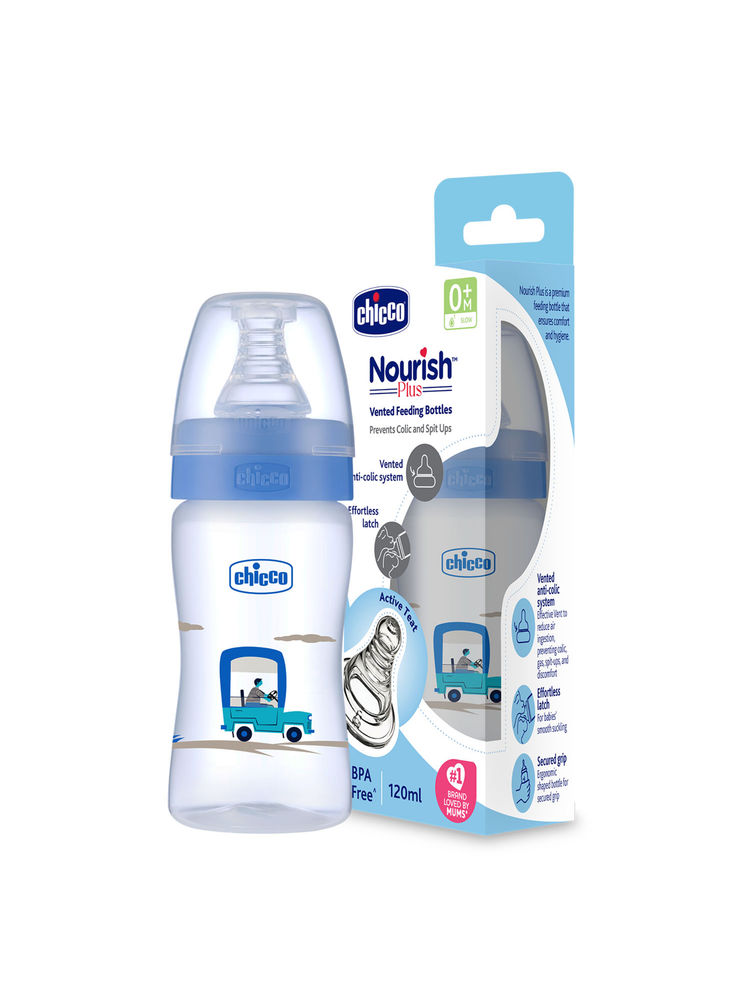 Chicco Nourish Plus Slow Feeding Bottle - Blue-picture-16