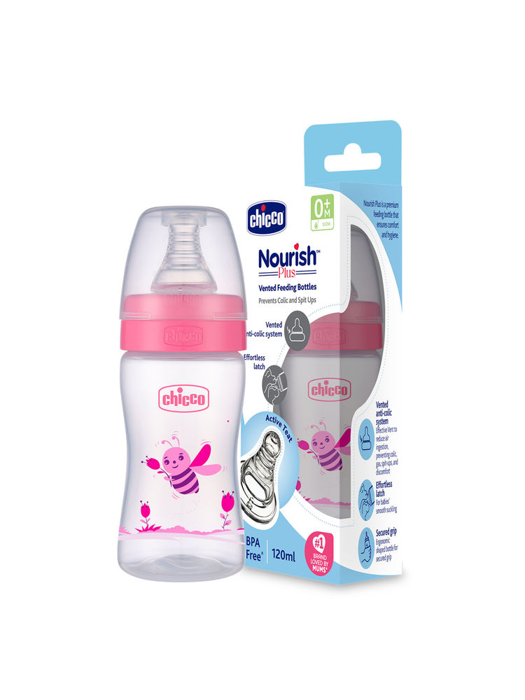 Chicco Nourish Plus Slow Feeding Bottle - Pink-picture-21