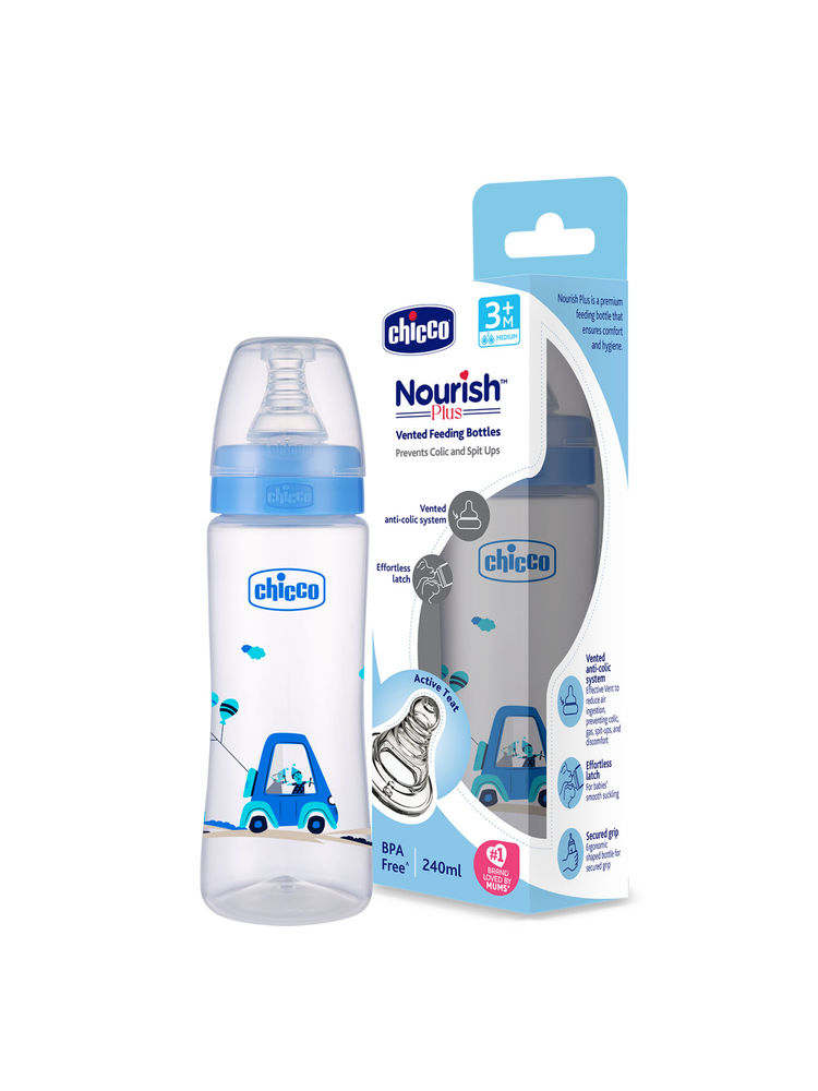 Chicco Nourish Plus Med Feeding Bottle - Blue-picture-20