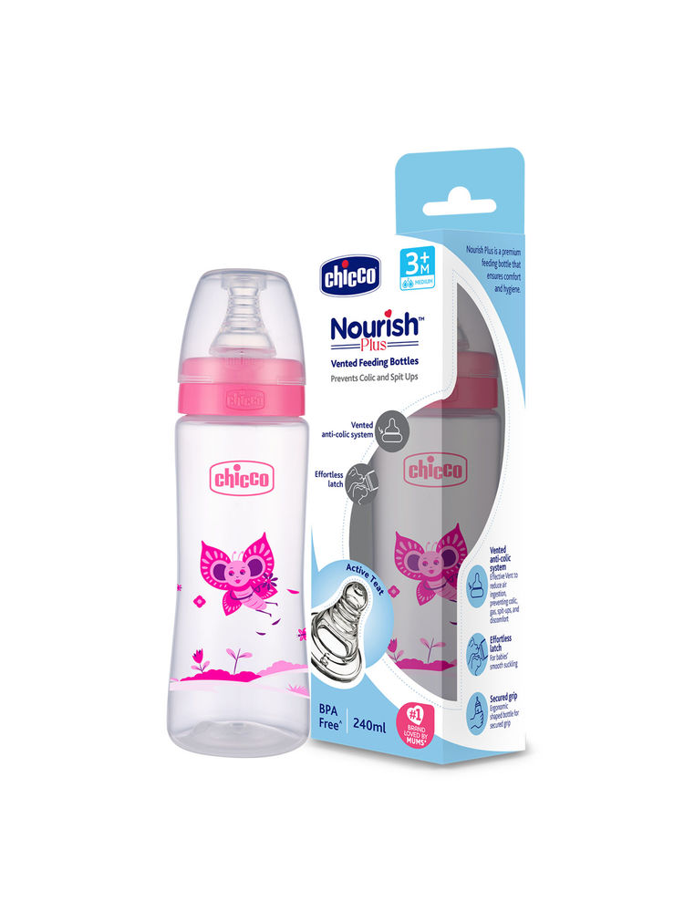 Chicco Nourish Plus Med Feeding Bottle - Pink-picture-18