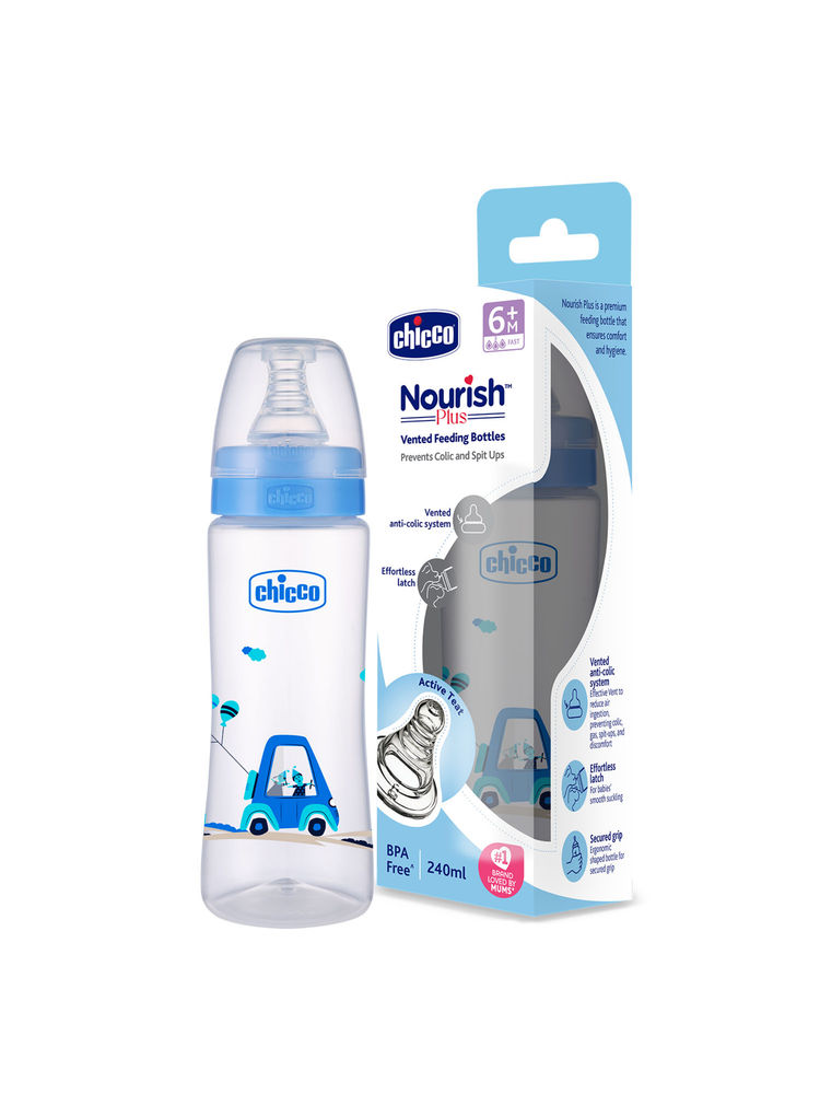 Chicco Nourish Plus Fast Feeding Bottle - Blue-picture-17