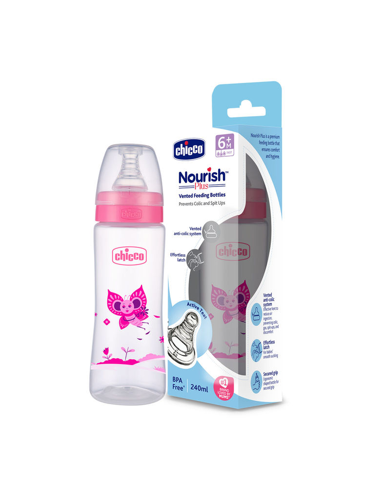 Chicco Nourish Plus Fast Feeding Bottle - Pink-picture-26