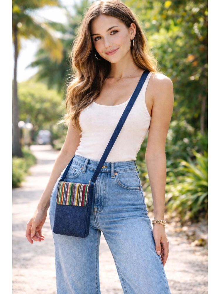 THE PURANI JEANS Jute Denim Earthy Sling Bag-picture-21