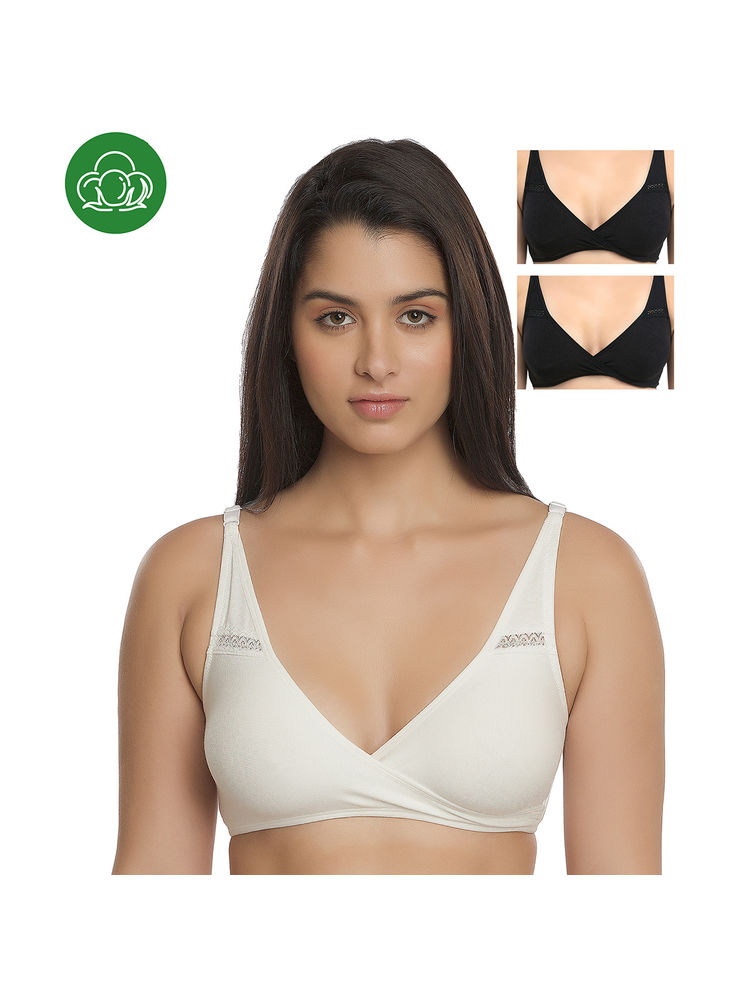 Inner Sense Organic Antimicrobial Sleeping/Feeding Bra Pack Of 3 - Multi-Color-picture-21