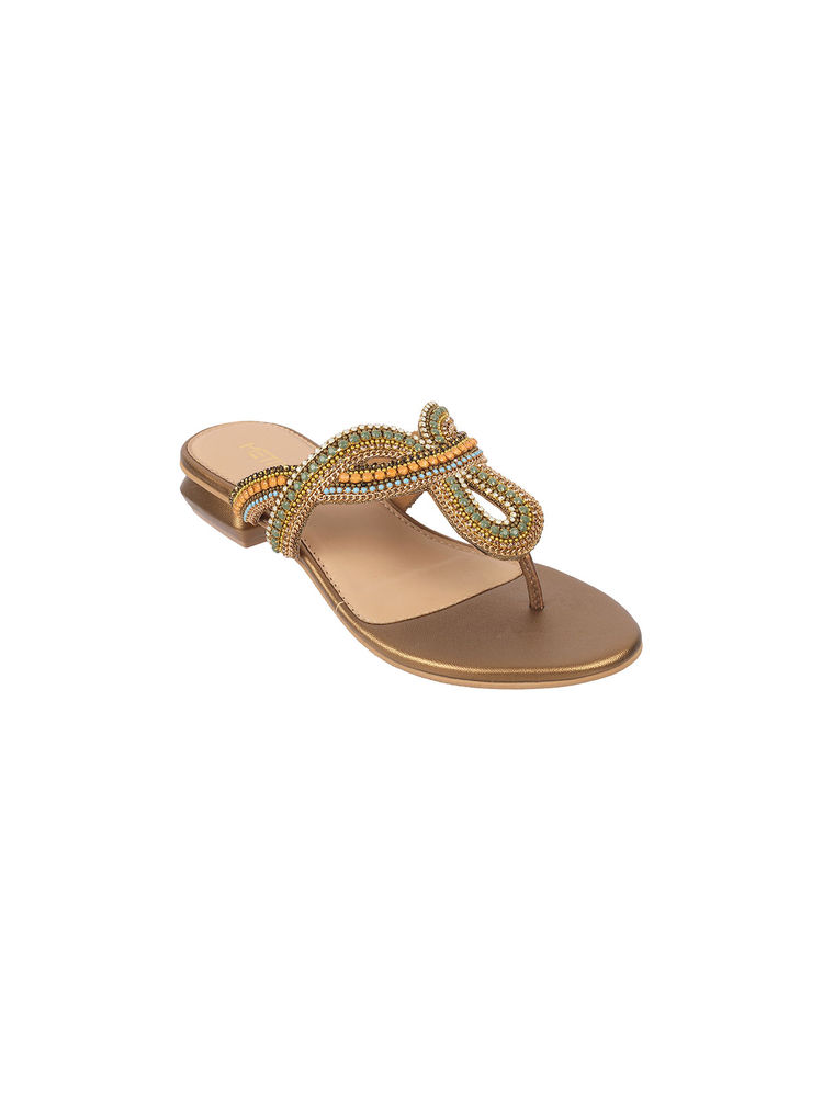 Metro Women Gold Flats-image-34