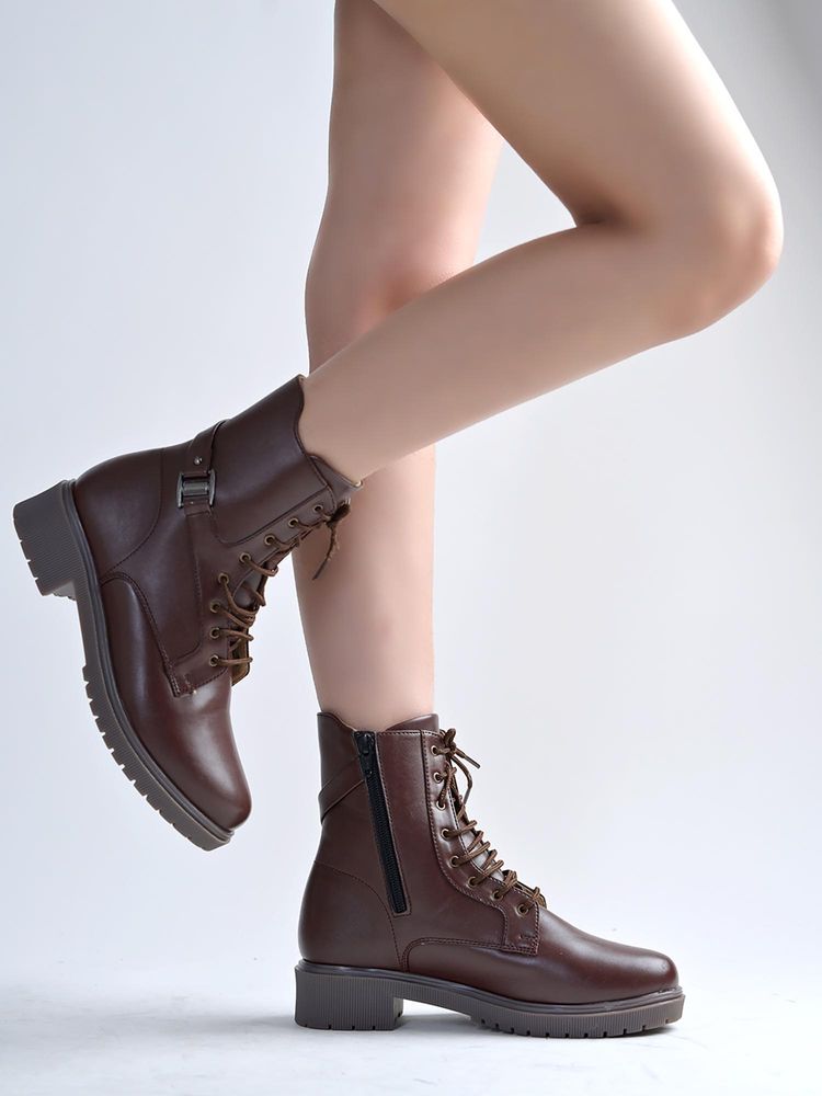 Shoetopia Women Brown casual Boots-image-39