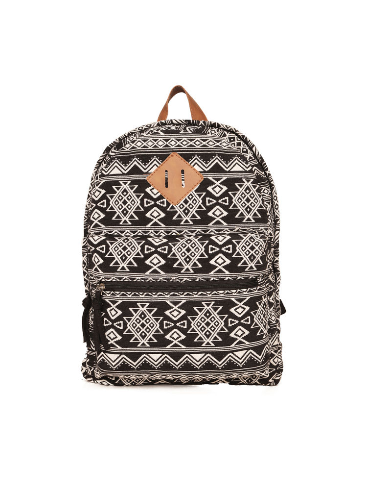 Astrid Black And White Jacquard Backpack-picture-26