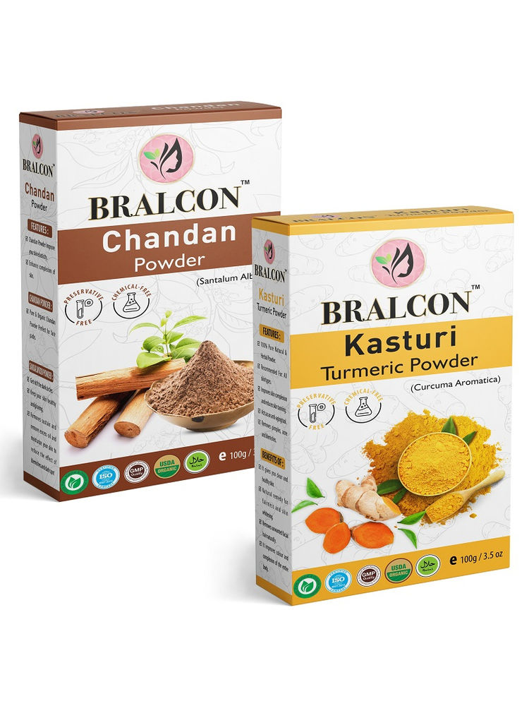 BRALCON Organic Kasturi Turmeric & Chandan Powder Combo-picture-11
