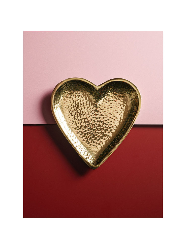 Pure Home + Living Gold Hammered Heart Shaped Platter-image-36