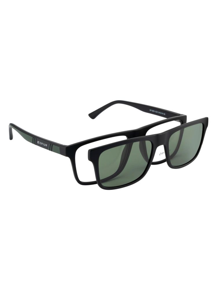 Opium Eyewear Men Polarised & UV Protection Green Lens Sunglasses With Magnetic Clip On (54)-picture-25