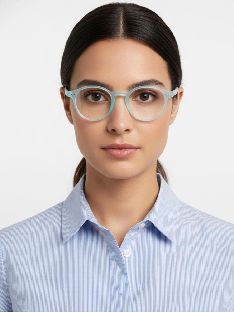 HASHTAG EYEWEAR Unisex Blushield Blue Full Rim Round Computer Glasses (48)-picture-19
