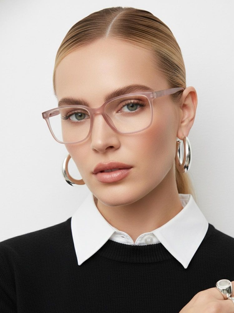 HASHTAG EYEWEAR Unisex Focusly Pink Full Rim Rectangle Computer Glasses (55)-picture-6
