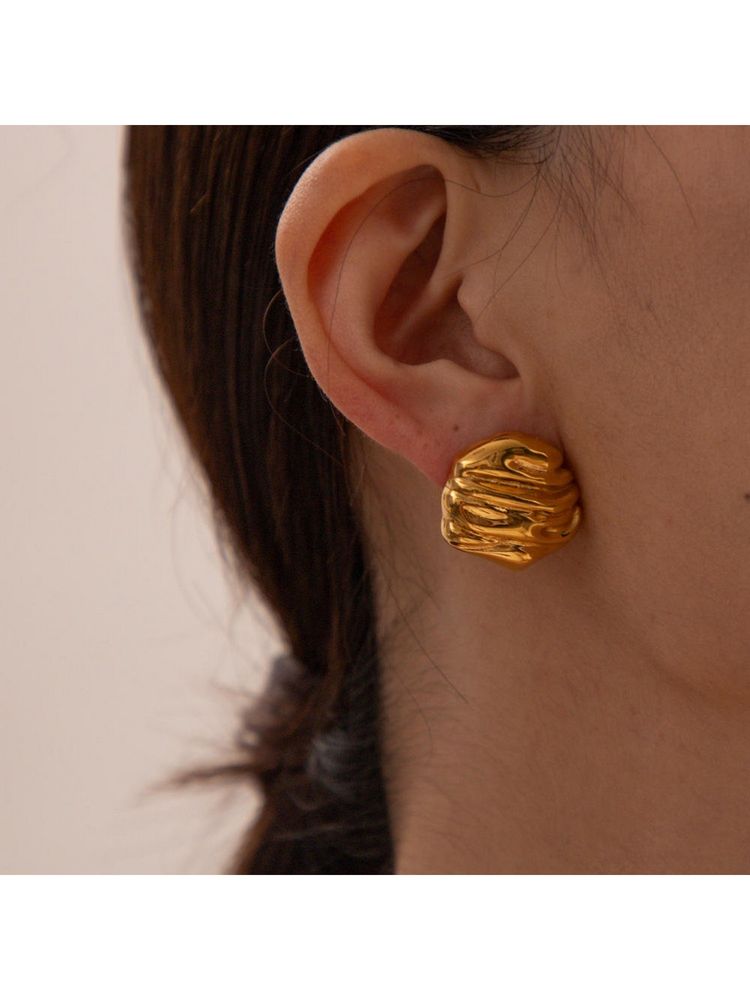 VIEN Gold Anti-Tarnish Gold Plated Stud Earrings-picture-28