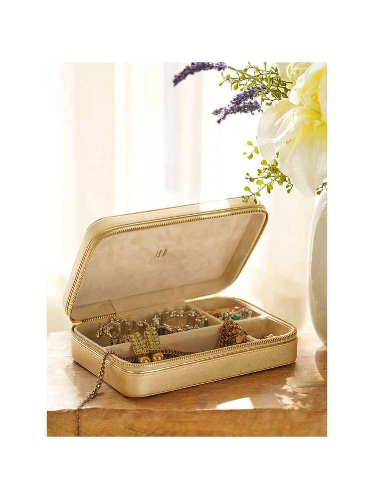 Pure Home + Living Pink Rectangle Faux Leather Travel Jewellery Box-image-49