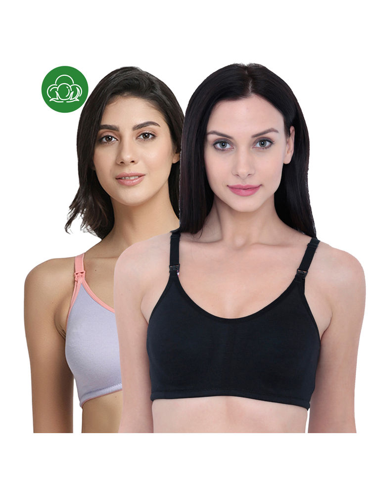 Inner Sense Organic Antimicrobial Soft Nursing Bra Combo of 2 - Multi-Color-picture-48