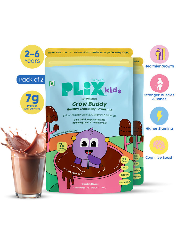 Plix Grow Buddy Nutritional Powder For Kids Pack of 2 - Chocolate-image-5