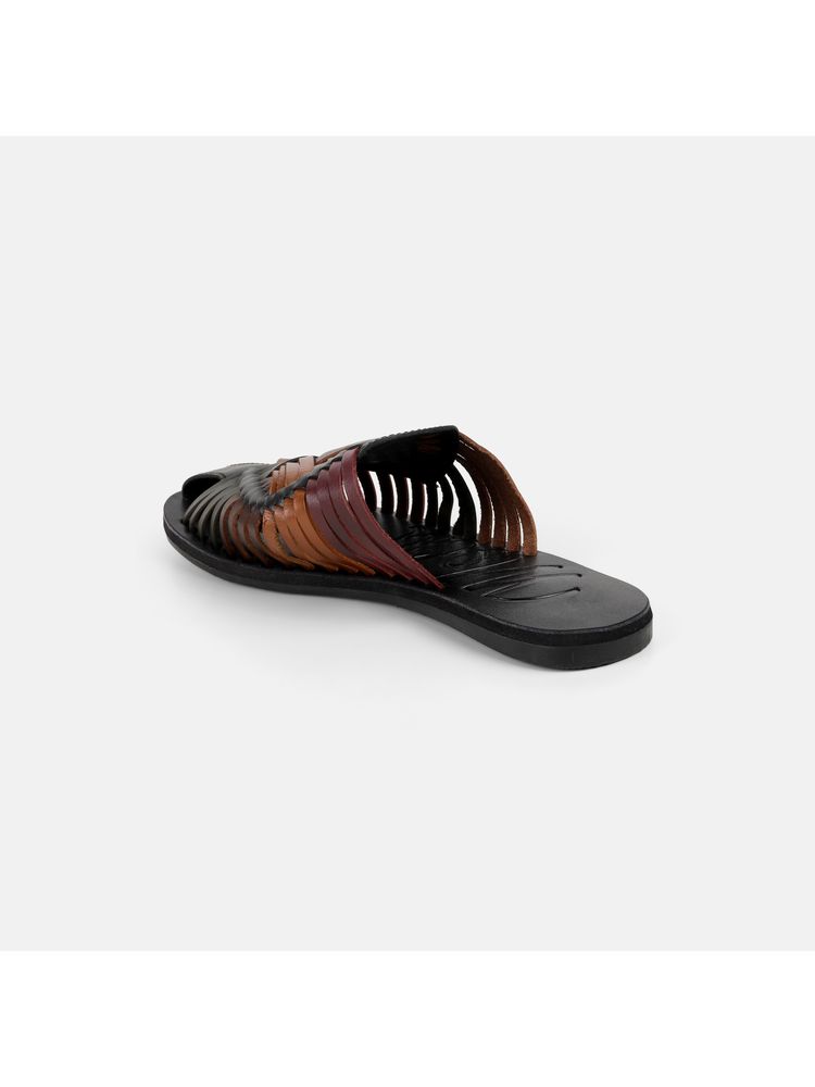 Mochi Black Leather Round Toe Mules-picture-21