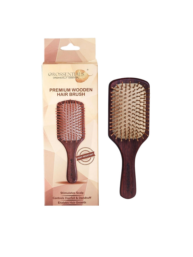 OROSSENTIALS Premium Collection Dark Wood Paddle Hair Brush For Men & Women-image-34