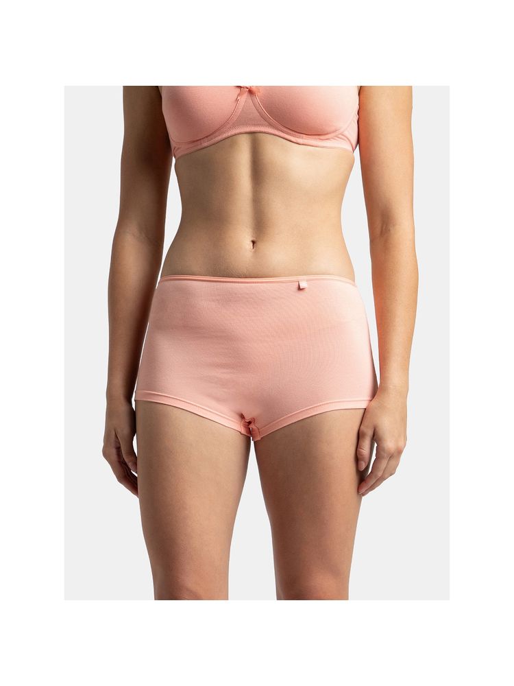 Jockey SS04 Women High Coverage Super Combed Cotton Elastane Boy Leg - Candle Peach-picture-25