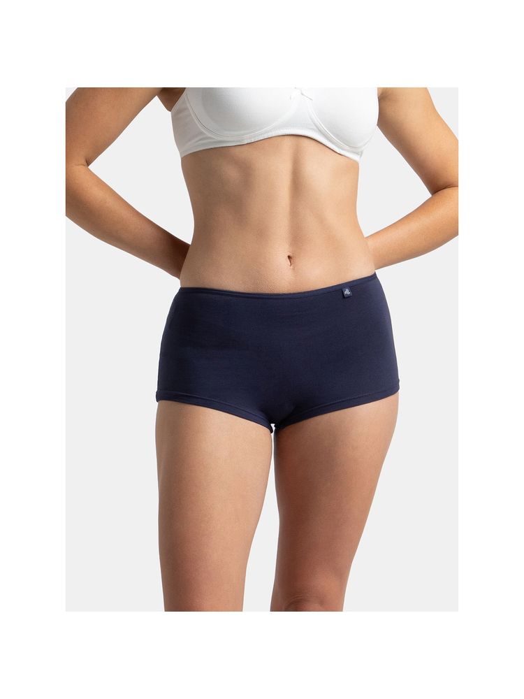 Jockey SS04 Women High Coverage Super Combed Cotton Elastane Boy Leg - Classic Navy-picture-19